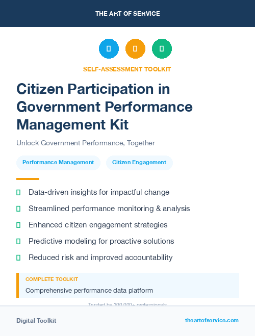 Citizen Participation in Government Performance Management Kit