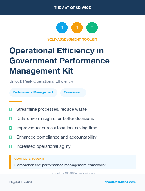 Operational Efficiency in Government Performance Management Kit