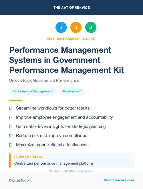 Performance Management Systems in Government Performance Management Kit