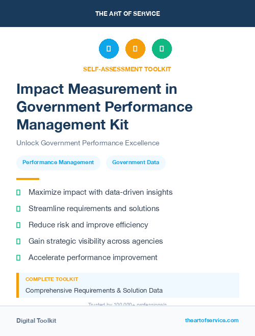 Impact Measurement in Government Performance Management Kit