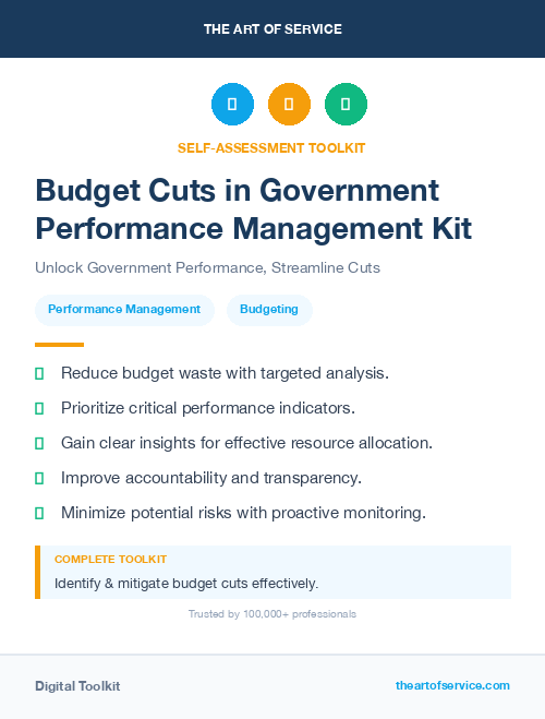 Budget Cuts in Government Performance Management Kit