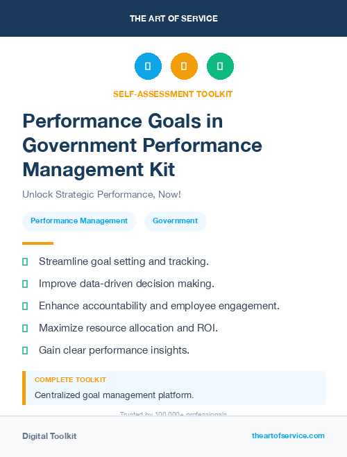 Performance Goals in Government Performance Management Kit
