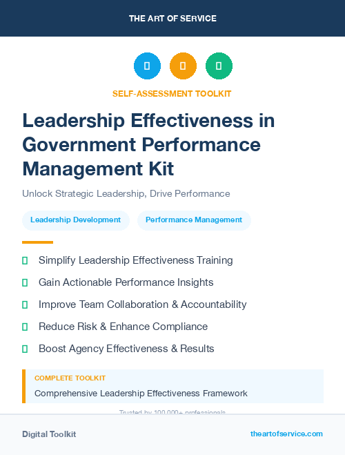 Leadership Effectiveness in Government Performance Management Kit