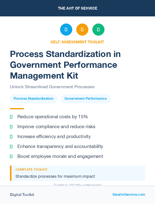 Process Standardization in Government Performance Management Kit