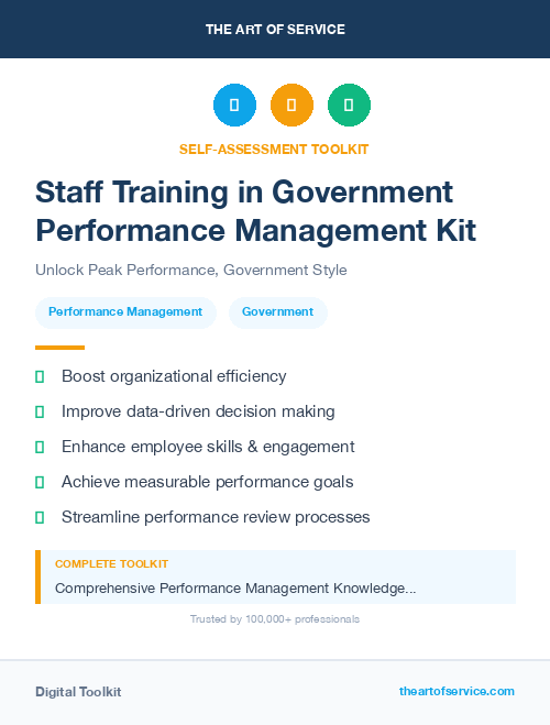 Staff Training in Government Performance Management Kit