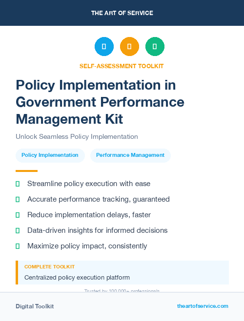 Policy Implementation in Government Performance Management Kit