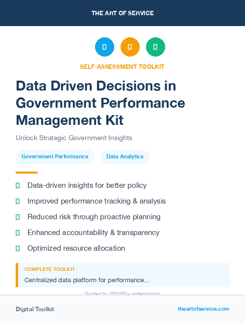 Data Driven Decisions in Government Performance Management Kit