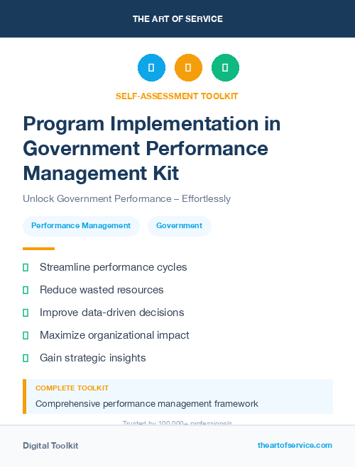 Program Implementation in Government Performance Management Kit