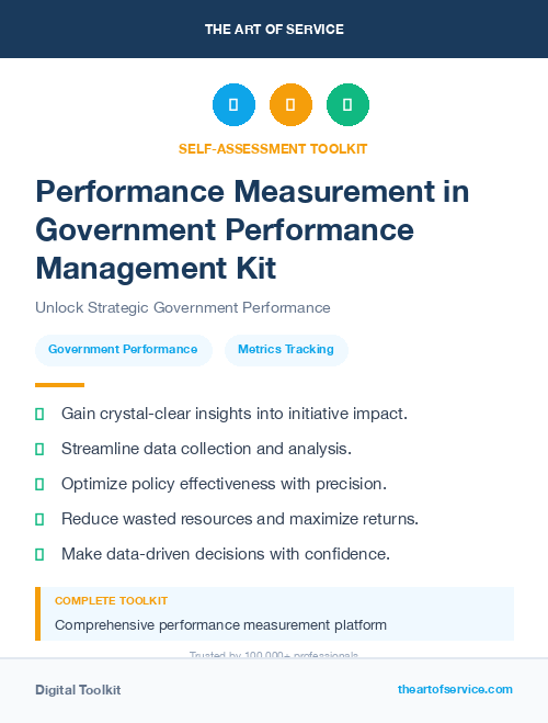 Performance Measurement in Government Performance Management Kit