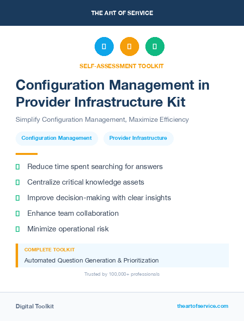 Configuration Management in Provider Infrastructure Kit