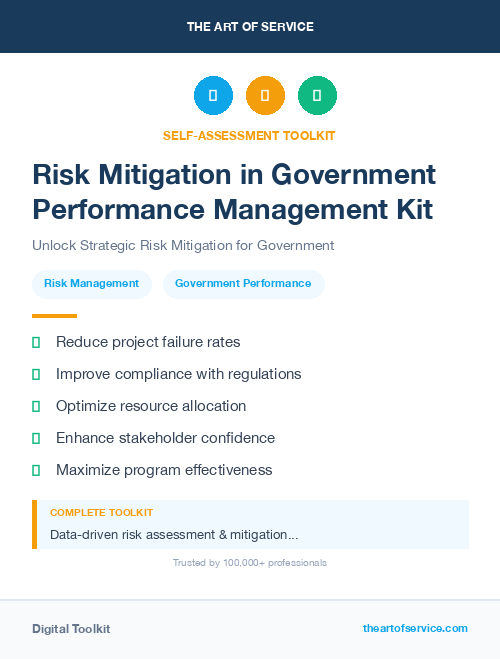 Risk Mitigation in Government Performance Management Kit