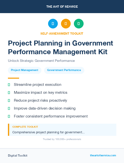Project Planning in Government Performance Management Kit