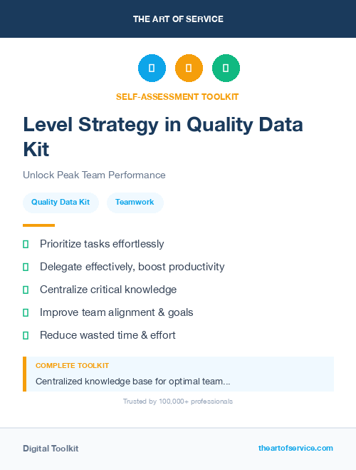 Level Strategy in Quality Data Kit