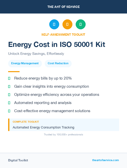 Energy Cost in ISO 50001 Kit