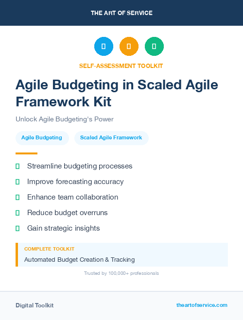 Agile Budgeting in Scaled Agile Framework Kit