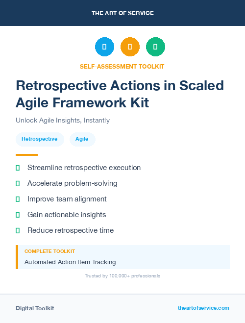 Retrospective Actions in Scaled Agile Framework Kit