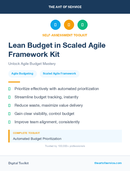Lean Budget in Scaled Agile Framework Kit