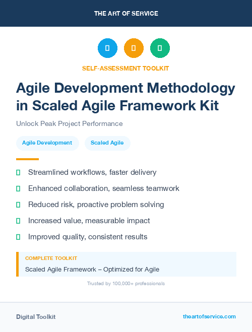 Agile Development Methodology in Scaled Agile Framework Kit