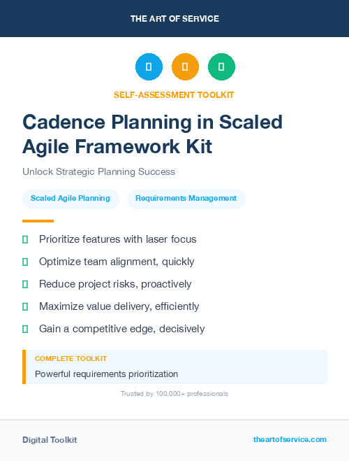 Cadence Planning in Scaled Agile Framework Kit