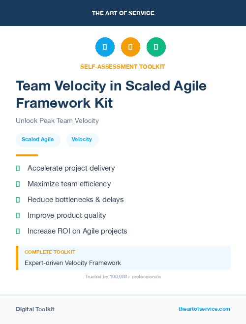 Team Velocity in Scaled Agile Framework Kit