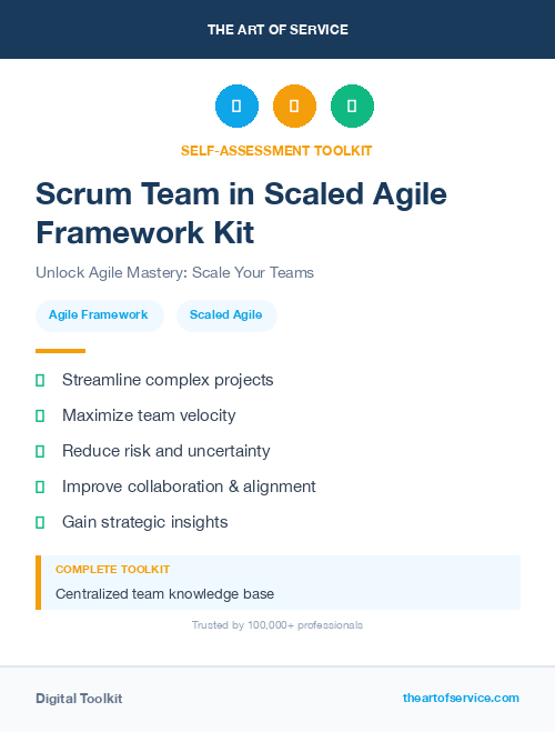 Scrum Team in Scaled Agile Framework Kit