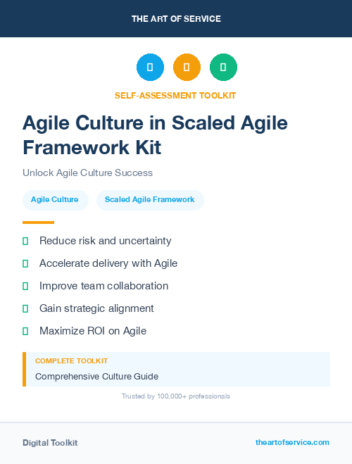 Agile Culture in Scaled Agile Framework Kit