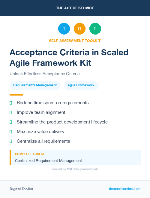 Acceptance Criteria in Scaled Agile Framework Kit