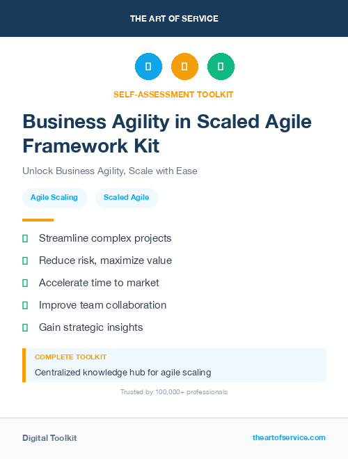 Business Agility in Scaled Agile Framework Kit