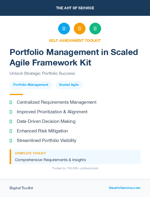 Portfolio Management in Scaled Agile Framework Kit