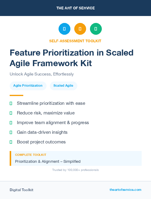 Feature Prioritization in Scaled Agile Framework Kit