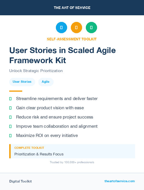 User Stories in Scaled Agile Framework Kit