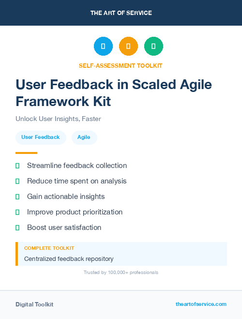 User Feedback in Scaled Agile Framework Kit