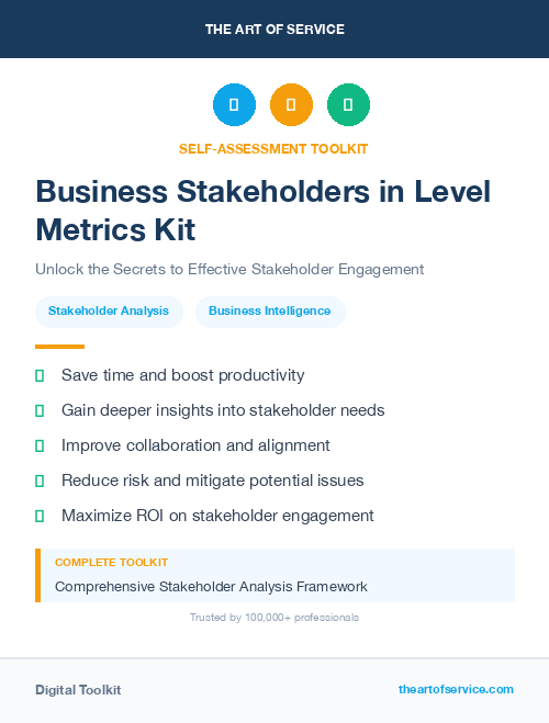 Business Stakeholders in Level Metrics Kit