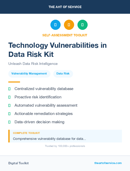 Technology Vulnerabilities in Data Risk Kit