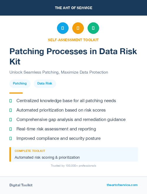 Patching Processes in Data Risk Kit