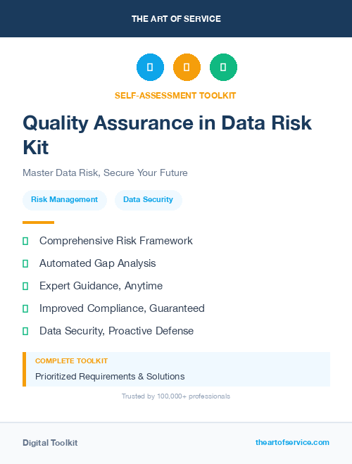 Quality Assurance in Data Risk Kit