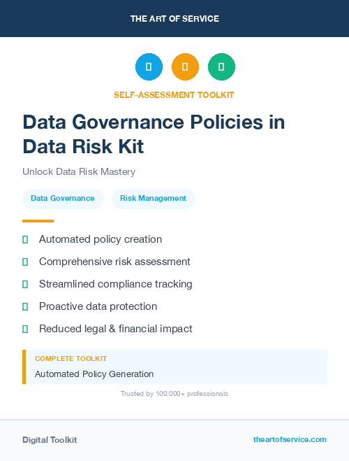 Data Governance Policies in Data Risk Kit