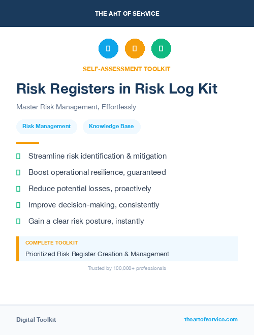 Risk Registers in Risk Log Kit