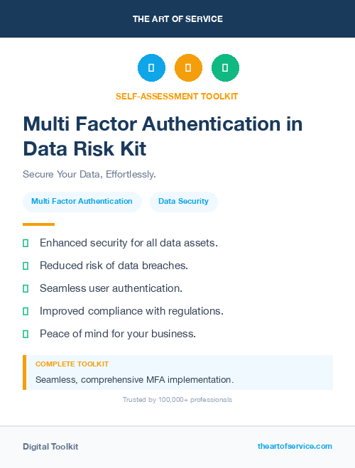 Multi Factor Authentication in Data Risk Kit