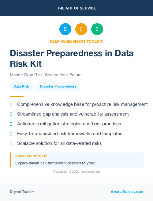 Disaster Preparedness in Data Risk Kit