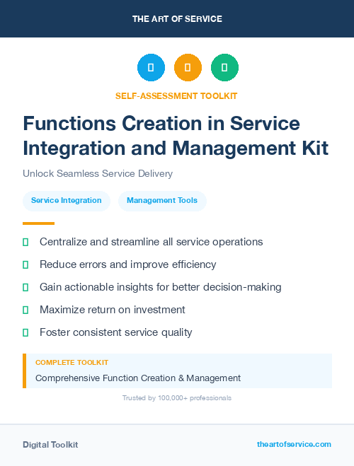 Functions Creation in Service Integration and Management Kit