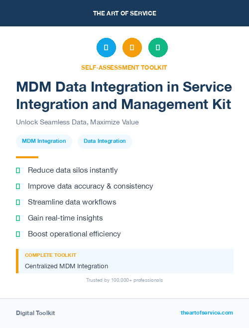 MDM Data Integration in Service Integration and Management Kit