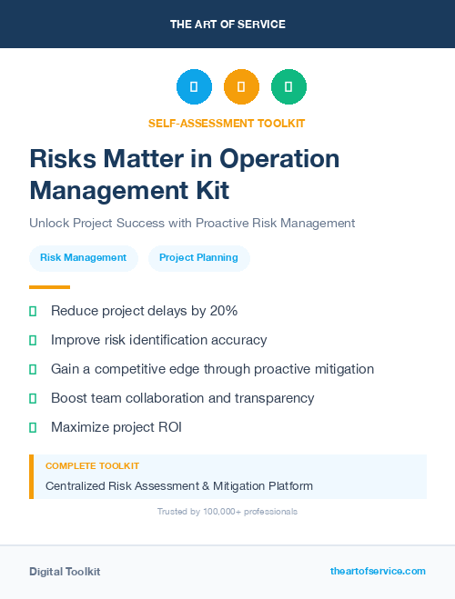 Risks Matter in Operation Management Kit