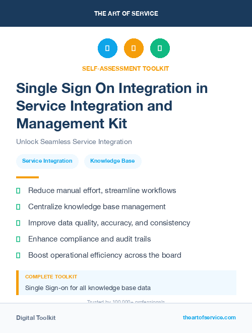 Single Sign On Integration in Service Integration and Management Kit