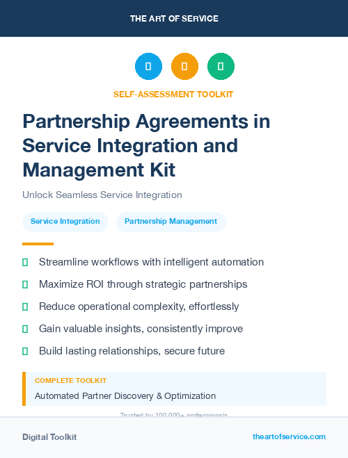 Partnership Agreements in Service Integration and Management Kit