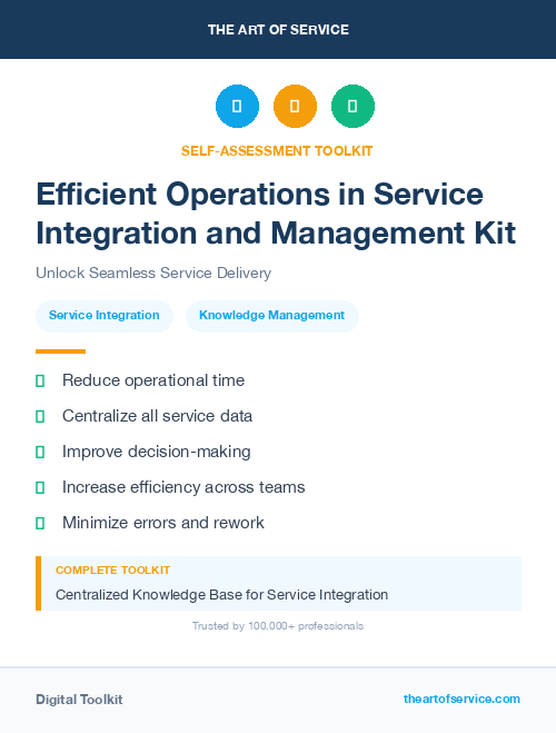Efficient Operations in Service Integration and Management Kit