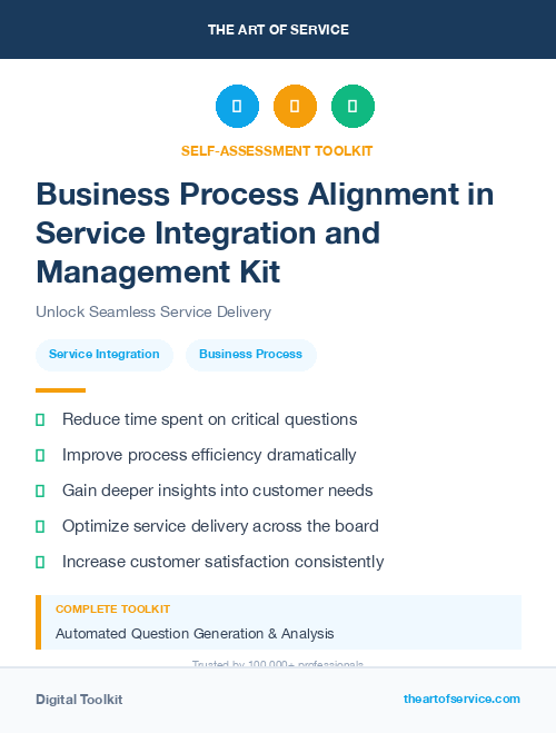 Business Process Alignment in Service Integration and Management Kit