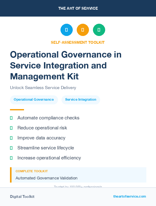 Operational Governance in Service Integration and Management Kit