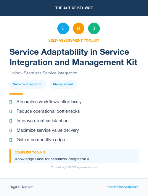 Service Adaptability in Service Integration and Management Kit
