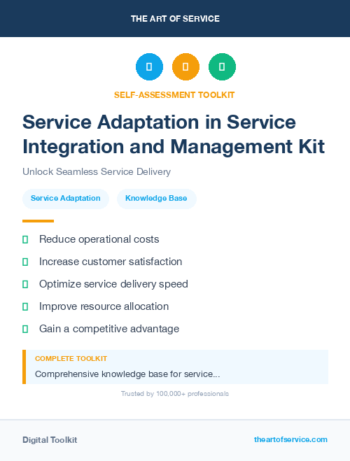 Service Adaptation in Service Integration and Management Kit